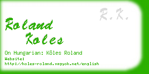 roland koles business card